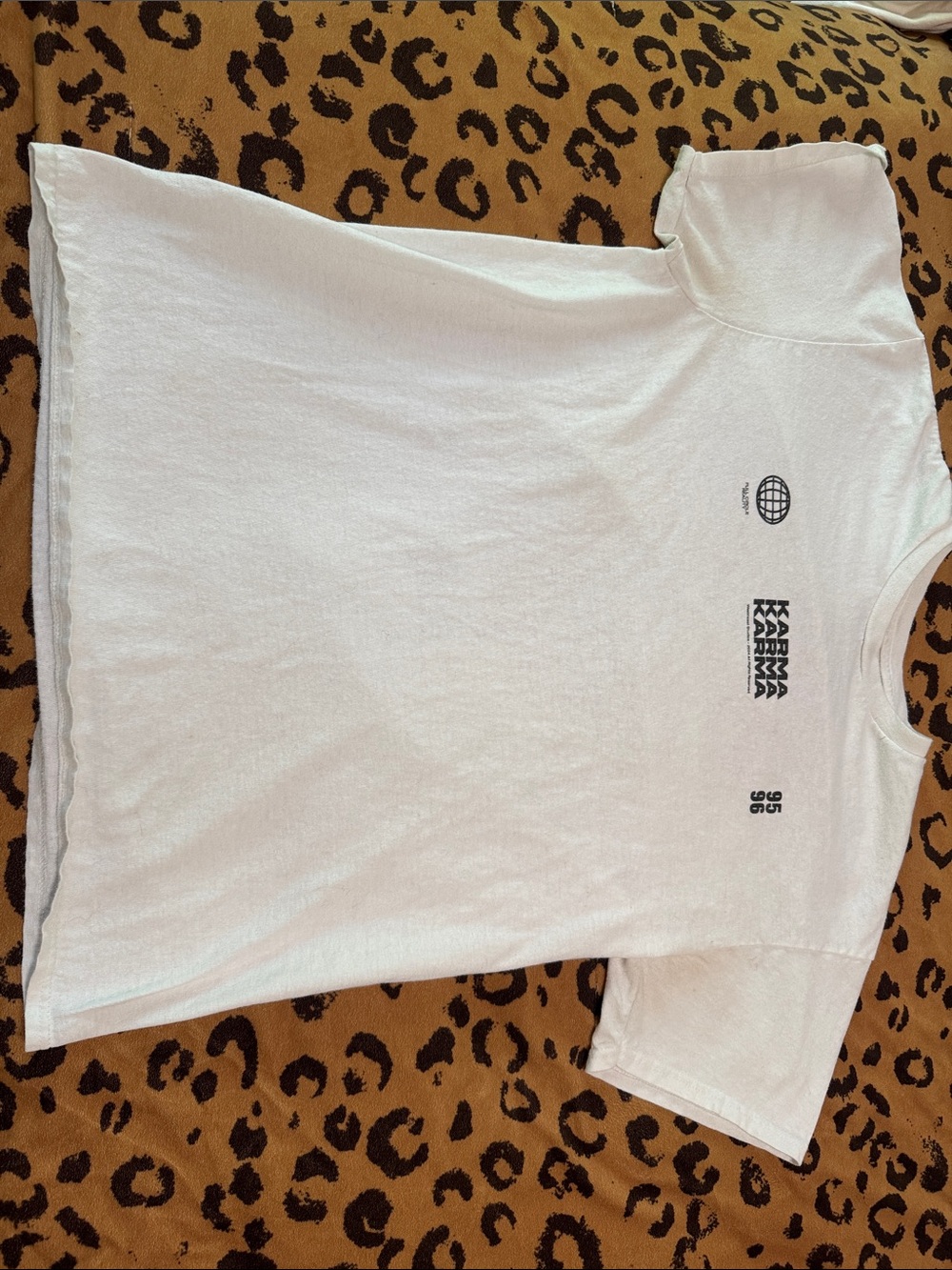 Karma White Men's Graphic Tee with Black Print